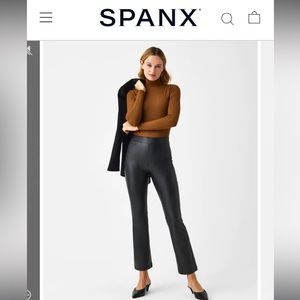 Spanx XL Tall leather-like cropped kick flare pant